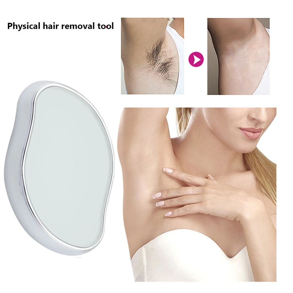 Crystal Glass Hair Removal Eraser - Painless, Reusable Epilator for Easy Body Care